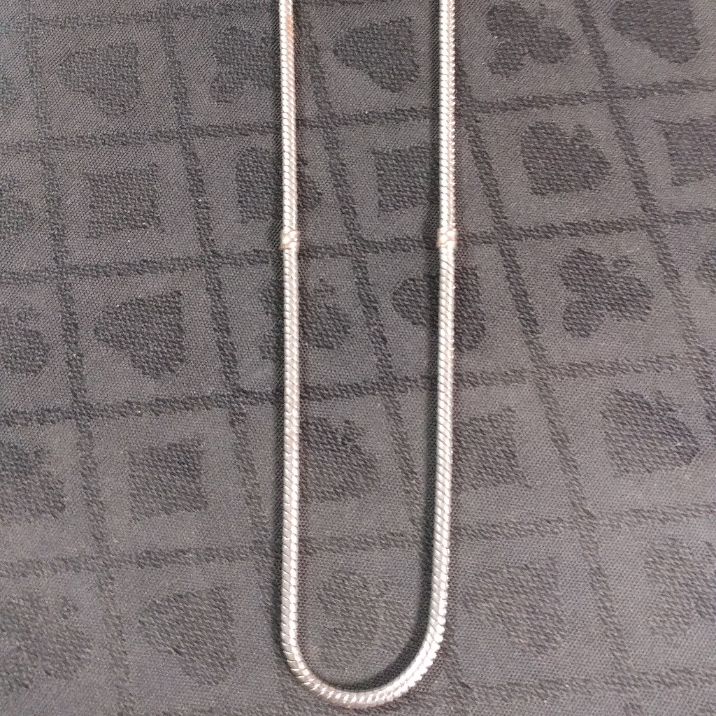 Necklace, Silvertone, Slide Style